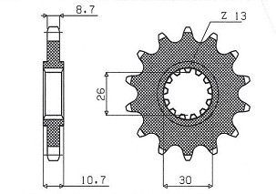 SUNSTAR LANČANIK PREDNJA 579 17 YAMAHA FZ1 '06-'14, R1 '04-'14, FJ, XJR (JTF579.17) (LANAC 530) (57917JT)