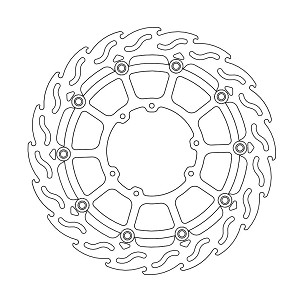MOTO-MASTER DISK KOČIONI PLUTAJUĆI FLAME PREDNJI SUPERMOTO 320MM SA ALUMINIJUMSKIM PREČNODKIEM ZA KLIJEŠTA 4-KLIPNOG MOTO-MASTER HONDA (POGLEDAJ DODATNI OPIS)
