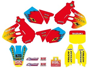 BLACKBIRD KOMPLET NALEPNICA (FOLIJA) SUZUKI RM 125/250 '96-'00 REPLICA TEAM SUZUKI 1999