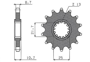 SUNSTAR LANČANIK PREDNJA 580 16 YAMAHA FZ 6/R6/FZ750 (JTF580.16) (LANAC 530) (58016JT)