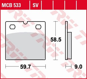 TRW ZF PLOČICE KOČIONE KH77 ORGANIC BMW R 80 GS/PD '87-'98, R100 GS/PD '86-'96 PREDNJI
