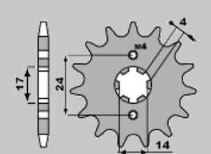 JR RASPRODAJA LANČANIK PREDNJA 2153 12 APRILIA RS/RX 50 '06-'09