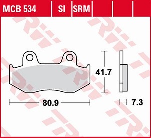 TRW ZF PLOČICE KOČIONE KH092 ORGANIC HONDA CR 125R '84-'86, MTX 125 '85-'95, NES/SH 125/150 '00-'08, XL 125R '85-'91, XL 250R '84-'93, XL/XR '82-'86, XL/XR '83-'87 PREDNJI