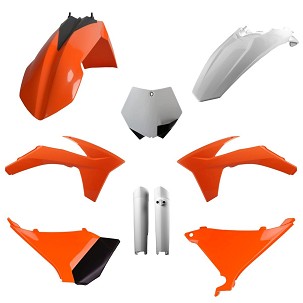 POLISPORT KOMPLET PLASTIKE (FULL KIT) KTM SX '11; XC/XC-F '11W SETU ŠTITNICI AMORTIZERA (8398500002) BOJA NARANDŽASTA OEM