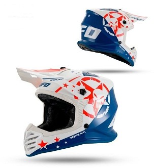 UFO 2026/01 KACIGA KOREY CROSS DEČJI / JUNIOR / KID BOJA PLAVA/BELA VELIČINA M ( HOMOLOGACIJA ECE 22R06, MIKROMETRIJSKA KOPČA ) - KOLEKCJA 2026