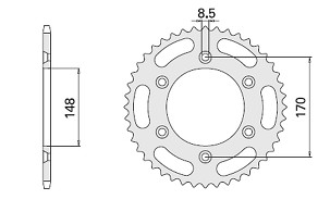 CHT RASPRODAJA LANČANIK ZADNJA 804 42 (828-42) (JTR828.42) SUZUKI DR 600/650/800 '88-'95