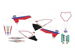 BLACKBIRD KOMPLET NALEPNICA (FOLIJA) KTM SX/SX-F '19-'22, EXC/EXC-F '20-'23 RETRO BOJA BELA PLAVA CRVENA