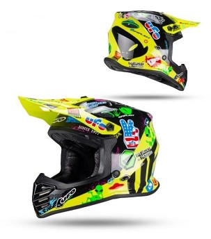 UFO 2026/01 KACIGA KOREY CROSS DEČJI / JUNIOR / KID BOJA CRNA/ŽUTA NEON VELIČINA S ( HOMOLOGACIJA ECE 22R06, MIKROMETRIJSKA KOPČA ) - KOLEKCJA 2026