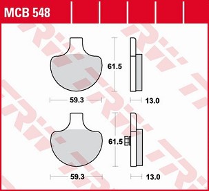 TRW ZF PLOČICE KOČIONE KH094 ORGANIC HARLEY-DAVIDSON 883/1000/1100/1200/1340/1450/1584/1800 '85-'09 PREDNJI