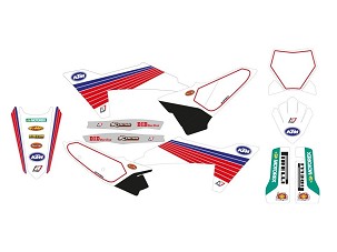 BLACKBIRD KOMPLET NALEPNICA (FOLIJA) KTM SX/SX-F '23-'24, EXC/EXC-F '24-'25 RETRO BOJA BELA PLAVA CRVENA