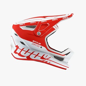 100 PERCENT RASPRODAJA MTB KACIGA BICIKLISTIČKI STATUS TOPENGA RED/WHITE BOJA BELA/CRVENA VELIČINA XL (61-62CM)