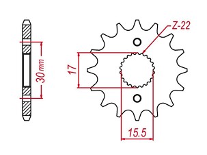 GROSSKOPF RASPRODAJA LANČANIK PREDNJA 2157 16 CRF 150R '07-'22 (+1) (JTF1256.16)