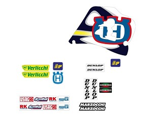 BLACKBIRD KOMPLET NALEPNICA (FOLIJA) HUSQVARNA CR/WR 125/250 '98-'99 REPLICA TEAM HUSQVARNA MADDII 1998