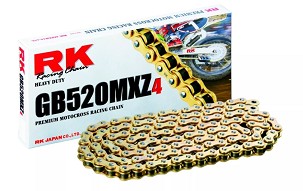 RK LANAC POGONSKI (MOTOCROSS) 420MXZ4-120 SPOJNICA (CL) U SETU BOJA ZLATNA (ZAPREMINA: ZA 150 CCM) (22,2 KN)