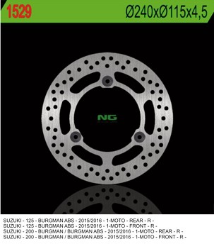 NG DISK KOČIONI PREDNJI/ZADNJI SUZUKI BURGMAN 125/200 15-16 (240X115X4,5) (3OTWORY 10,5MM)