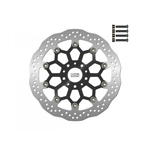 NG DISK KOČIONI PREDNJI KTM DUKE 790 ABS/790L A2 ABS '18-'22 (320X52X5MM) OVERSIZE SA ADAPTERAMI ZA STEZALJKI (5 OTVORA) PLUTAJUĆI (SREDINA ALUMINIJUMSKA) WAVE