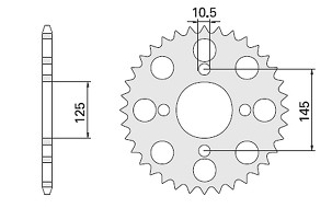 CHT RASPRODAJA LANČANIK ZADNJA 857 41 YAMAHA (857-41) (JTR857.41) YAMAHA XT 600 '85-94, XT 600SA TENERE 87-89
