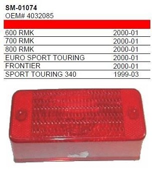 SPI SNOW STAKLO ZADNJE LAMPE SNOW POLARIS (OEM 4032085) (SKUTER ZA SNEG)