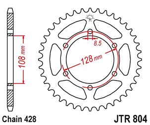JT LANČANIK ZADNJA 902 42 SUZUKI TS 100/125 '82-84, DR 100 '83-90 (90242JT) (LANAC 428)
