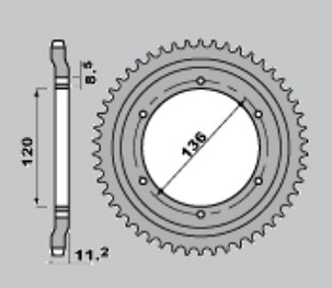 JR RASPRODAJA LANČANIK ZADNJA 827 47 YAMAHA TZR 125R '91 (ITALIA)