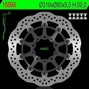 NG DISK KOČIONI PREDNJI KAWASAKI SA 1000 ABS 15-17, SA 1000 15-17, ZS6R 13-17, SA800 12-18, GTR 1400 07-18, ZZR 1400 06-18 (310X80X5,0MM) WAVE PLUTAJUĆI