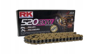 RK LANAC POGONSKI GB520EXW-120 (XW-RING) ZAKIVAK (CLF) U SETU BOJA ZLATNA (ZAPREMINA: ZA 750 CCM) (34,3 KN)