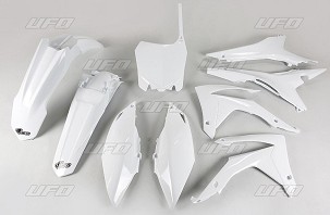 UFO KOMPLET PLASTIKE HONDA CRF 250R 14-17, CRF 450R 13-16 SA ŠTITNICIMA FILTRA VAZDUHA BOJA BELA (HO121E041)