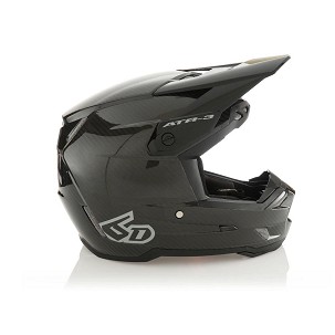 6D HELMETS KACIGA CROSS/ENDURO MODEL ATR-3 SOLID GLOSS BLACK BOJA CRNA/SIVA VELIČINA S ( 55 - 56 CM )