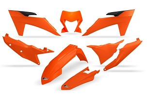 UFO KOMPLET PLASTIKE KTM EXC 150 / 250 / 300 TBI '24-'25, EXC-F 250 / 350 / 450 / 500 '24-'25 BOJA OEM '25 ( NARANDŽASTA )
