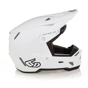 6D HELMETS KACIGA CROSS/ENDURO MODEL ATR-3 SOLID GLOSS WHITE BOJA BELA/CRNA VELIČINA S ( 55 - 56 CM )