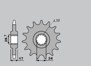PBR LANČANIK PREDNJA 295 13 18NC HONDA CBR 600 F 87-96 (-2) (LANAC 530) (MADE IN ITALY)