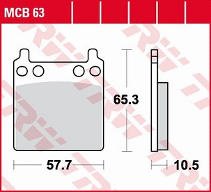 TRW ZF PLOČICE KOČIONE KH032 ORGANIC HONDA CB 750F SUPERSPORT '75-'78, GL 1000 GOLDWING '74-'78 ZADNJI