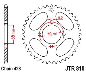 JT LANČANIK ZADNJA 810 43 SUZUKI GS 125 '83-00 (81043JT) (LANAC 428)