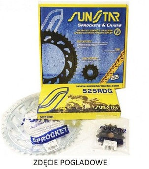 SUNSTAR SET POGONSKI BMW S1000 RR 1000 '12-'15, S 1000RR ABS '14-'18 PLUS ZLATNA (17/45/118) (ZA 1100CC XW RING) (SUN43217/SUN1-4467-45/SS525RRR1-118G) - ZAMENJUJE K525RTG102 - MADE IN JAPAN - SPECIJALNA PONUDA