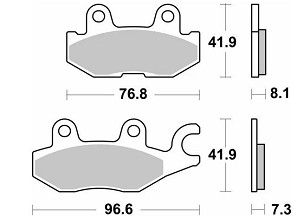 SBS PLOČICE KOČIONE KH674 OFF-ROAD SINTER BOJA ZLATNA YAMAHA YXC/YXM VIKING WOLVERINE, YXE 850 WOLVERINE '18-'20 LEVI ZADNJI