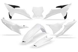 UFO KOMPLET PLASTIKE KTM SX 125 / 150 / 250 / 300 '25-'26, SXF (SX-F) 250 / 350 / 450 '25-'26 BOJA BELA
