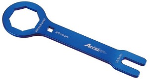 ACCEL KLJUČ ZA SERVISIRANJE VEŠANJA PREDNJIH KAYABA (KYB) DVOKOMORE ULJNIH I VAZDUŠNIH 48U/48PSF,PSF2 AIR ZA ODVRTANJA GORNJE OSMOUGAONE NAKRETKI 49MM HONDA, KAWASAKI, SUZUKI, YAMAHA, HUSQVARNA BOJA CRNA (FCW02) (FCW-02)