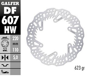 GALFER DISK KOČIONI ZADNJI KTM SX/EXC/SX-F/EXC-F '93-'23; GS/MX/LC4 '93-'23; GAS GAS EC/EC-F/MC/MC-F '21-'24; HUSQVARNA TC/TE/TX/FC/FE/FS '14-'24; HUSABERG TE/FE/FC/FX '04-'16; TRIUMPH TF 250X '24 (220X110X5MM) SHARK ENDURO