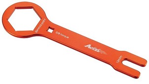 ACCEL KLJUČ ZA SERVISIRANJE VEŠANJA PREDNJIH WP ŠESTOUGAONI 50MM ZA ODVRTANJA GORNJIH NAVRTKE AMORTIZERA KTM, HUSQVARNA BOJA CRNA (FCW-03)