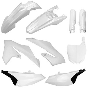 POLISPORT KOMPLET PLASTIKE (FULL KIT) YAMAHA YZ 65 '19-'26W SETU TABLICA PREDNJA (8665500001) I ŠTITNICI AMORTIZERA (8399800001) BOJA BELA