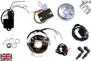 ELECTREX SET ZA PALJENJE ROTOR (MAGNET), NAMOTAJ ALTERNATORA, REGULATOR NAPONA, BOBINE ZA PALJENJE, KAPICE SVEĆICA BSA A50, A65, TRIUMPH T100, T110, T120, ROYAL ENFIELD INTERCEPTOR, NORTON COMMANDO