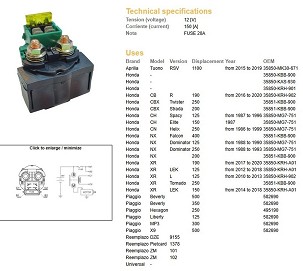 DZE RELEJ STARTERA HONDA (OKRUGLI SA OSIGURAČEM) (150A) - ZAMENJUJE 9160-01 - RELEJ UNIVERZALNI