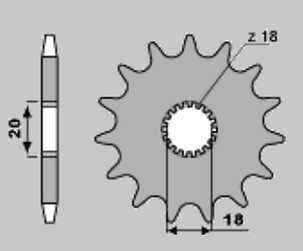PBR RASPRODAJA LANČANIK PREDNJA 393 15 18NC (LANAC 520) (MADE IN ITALY)