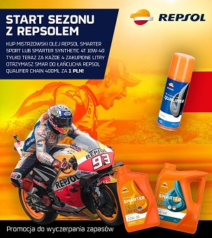 PROMOCIJA REPSOL ULJE MOTORNO 4T SMARTER SPORT 10U40 1L MA2 POLUSINTETIČKO + REPSOL SMAR ZA LANCA QUALIFIER CHAIN 400ML - 1KOM.