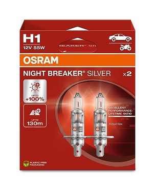 OSRAM SIJALICA H1 12V, 55W P14.5S NIGHTBREAKERSILVER DUOBOX - 2 KOMADA