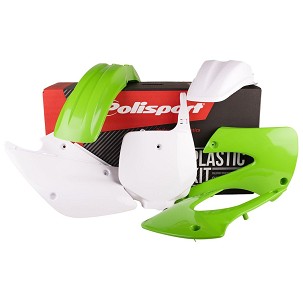 POLISPORT KOMPLET PLASTIKE KAWASAKI KX 85 '99-'13; KX 100/112 '99-'13W SETU TABLICA PREDNJA (8661700007) BOJA ZIELONO BELA OEM