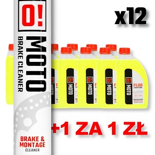 OMOTO SET 12 KOMAD TEČNOST ZA HLADNJAKA 1L O! FLUO XTREME COOL + OMOTO SPRAY SREDSTVO ZA ČIŠĆENJE ZA KOČNICA 750ML O! BRAKE CLEANER AND MONTAGE CLEANER