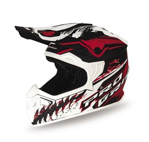 PROGRIP KASK PG3009 JURASSIC CROSS DZIECIĘCY / JUNIOR / KID KOLOR BIAŁY/CZERWONY/CZARNY MAT ROZM. M (3009-149) ( HOMOLOGACJA ECE 22R06, ZAPIĘCIE DD )