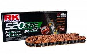 RK LANAC POGONSKI DD520XRE-120 (XW-RING) ZAKIVAK (CLF) U SETU BOJA NARANDŽASTA (ZAPREMINA: ZA 800 CCM) (36,5 KN)