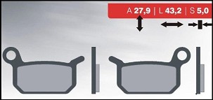 BRENTA PLOČICE KOČIONE KH325 (ORGANIC) (KTM 50/65SX)